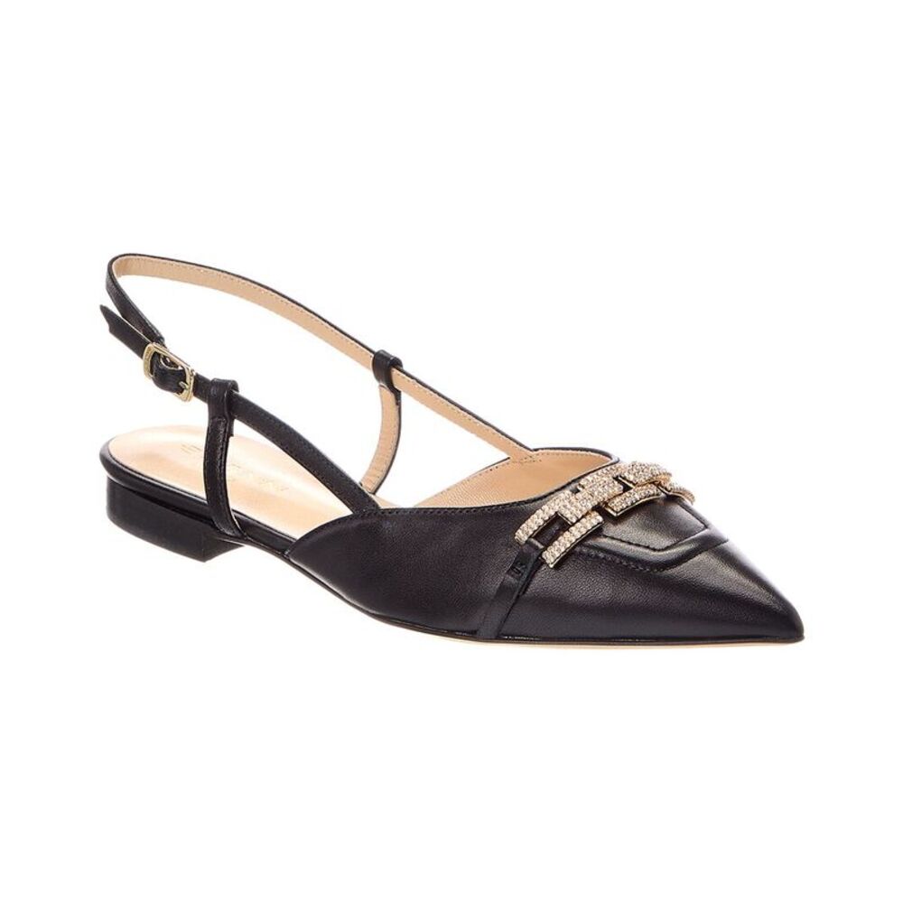 Baldinini Leather Slingback Flat, Black